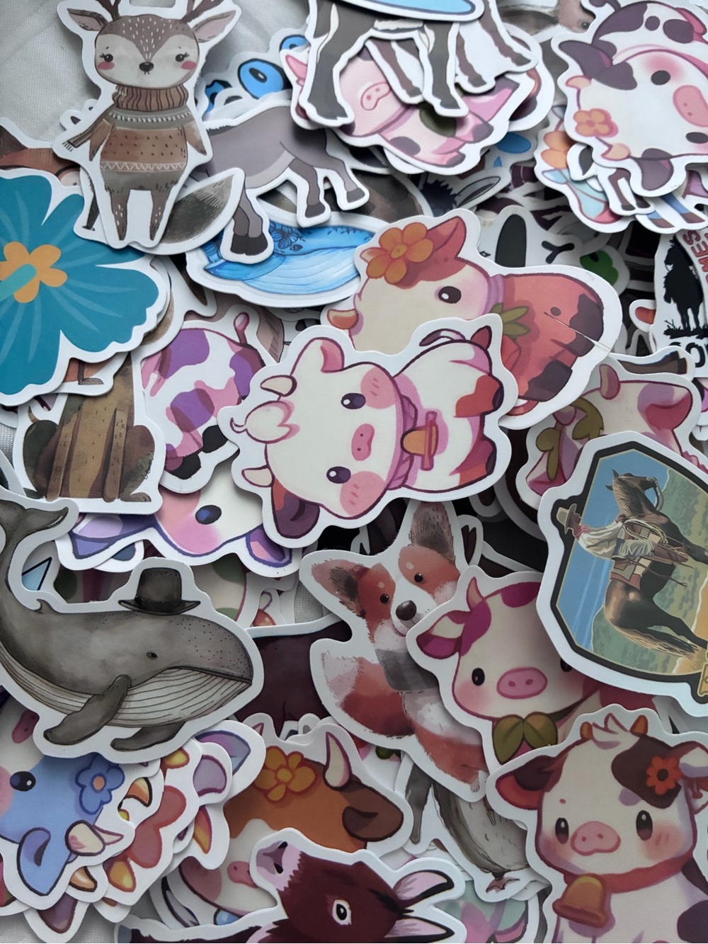 100PCS Cute Stickers Large Kawaii Farm Animal Stickers